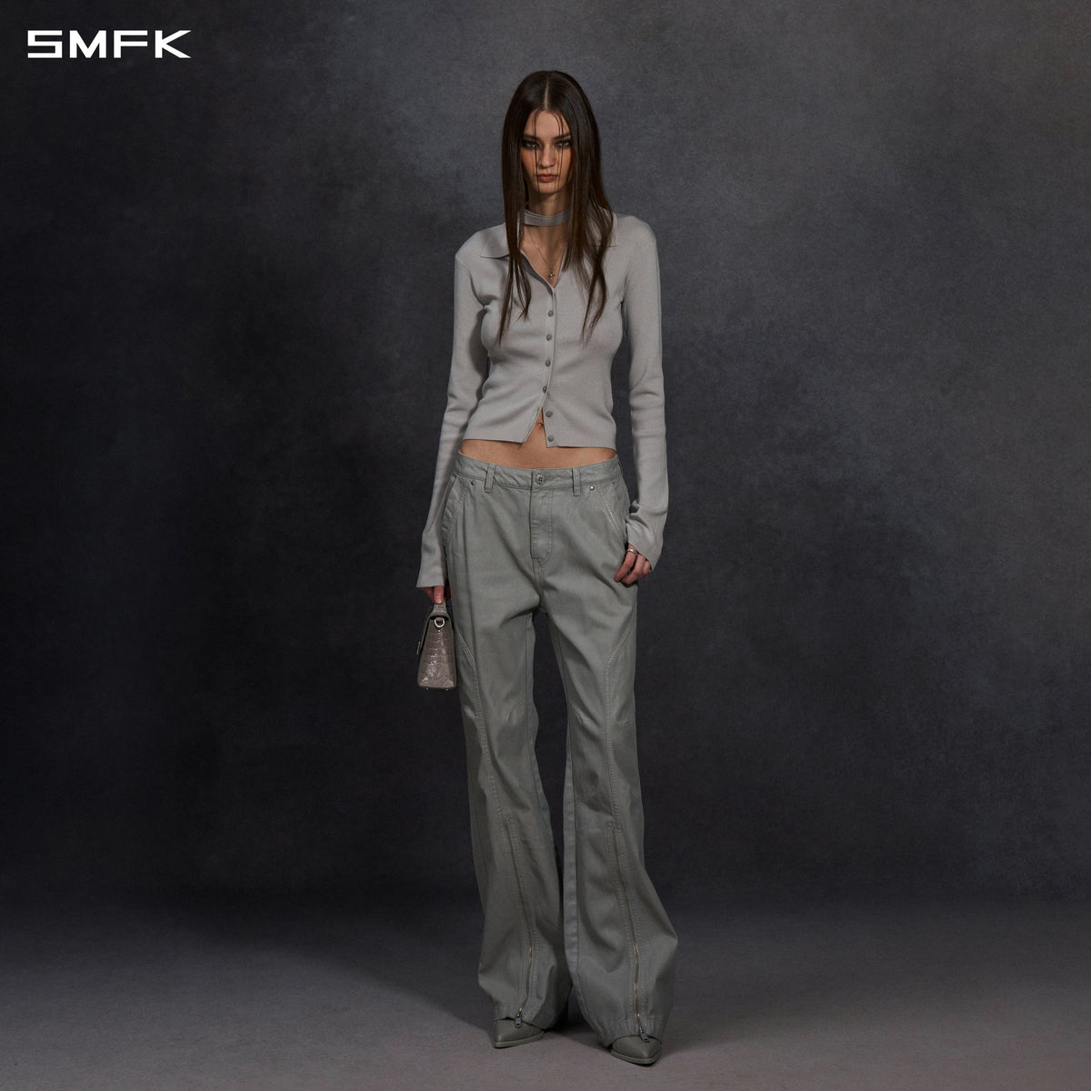SMFK Myth Siren Evening Slim Knit Shirt Lenzing Tencel+Silk+Cotton Glacier Grey