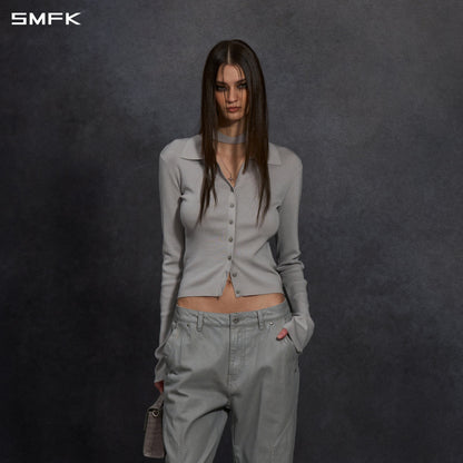 SMFK Myth Siren Evening Slim Knit Shirt Lenzing Tencel+Silk+Cotton Glacier Grey