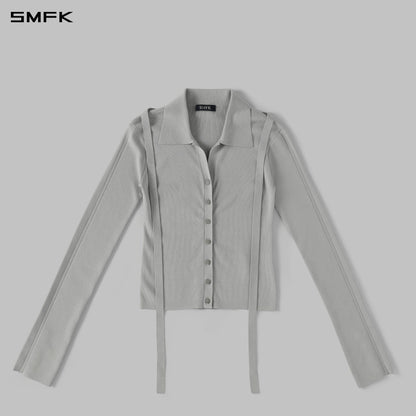 SMFK Myth Siren Evening Slim Knit Shirt Lenzing Tencel+Silk+Cotton Glacier Grey