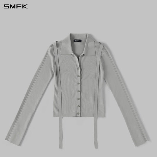 SMFK Myth Siren Evening Slim Knit Shirt Lenzing Tencel+Silk+Cotton Glacier Grey