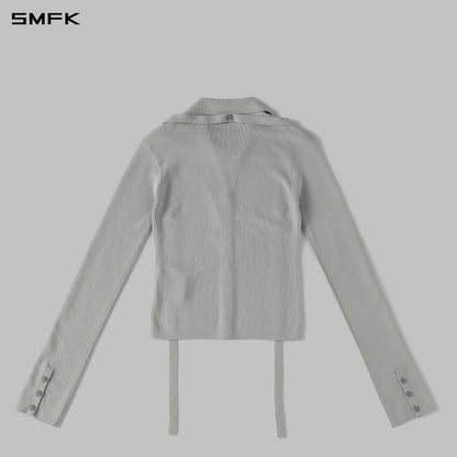 SMFK Myth Siren Evening Slim Knit Shirt Lenzing Tencel+Silk+Cotton Glacier Grey