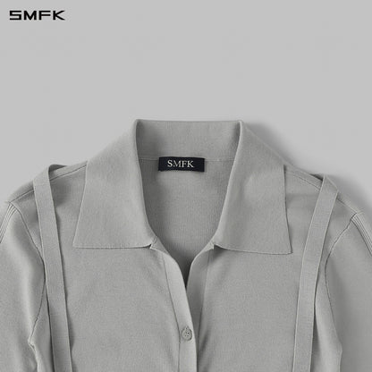 SMFK Myth Siren Evening Slim Knit Shirt Lenzing Tencel+Silk+Cotton Glacier Grey