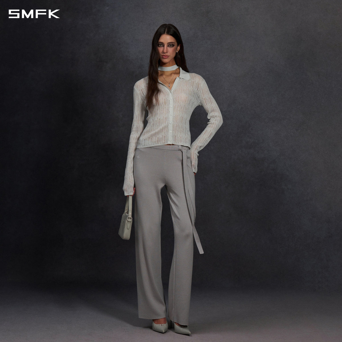 SMFK Myth Siren Aurora Evening Slim Knit Shirt Metallic Yarn Aurora Sliver