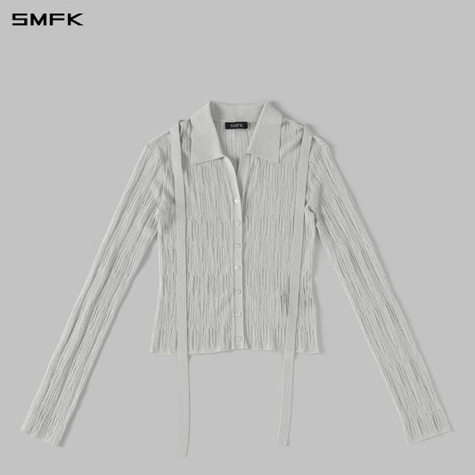 SMFK Myth Siren Aurora Evening Slim Knit Shirt Metallic Yarn Aurora Sliver