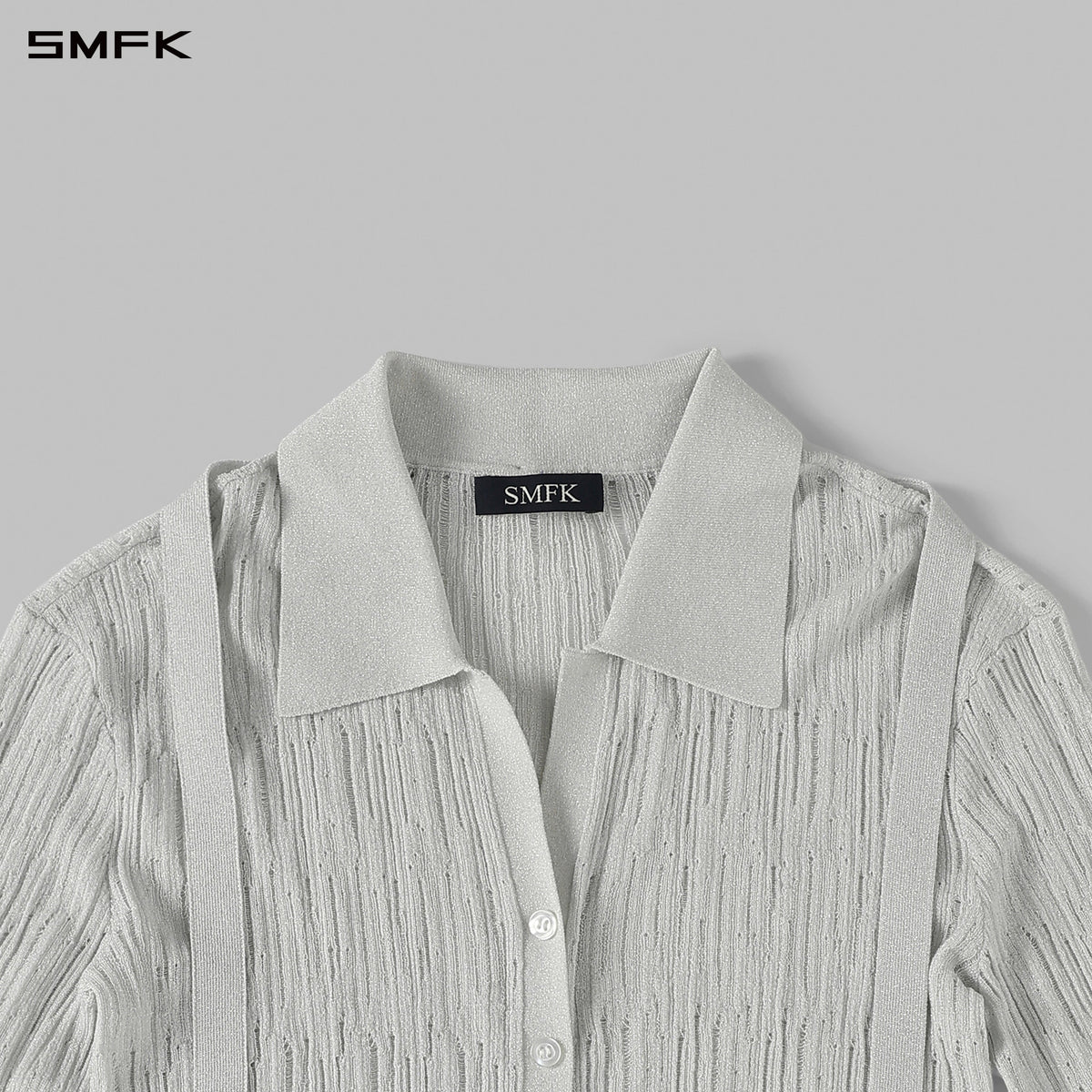 SMFK Myth Siren Aurora Evening Slim Knit Shirt Metallic Yarn Aurora Sliver