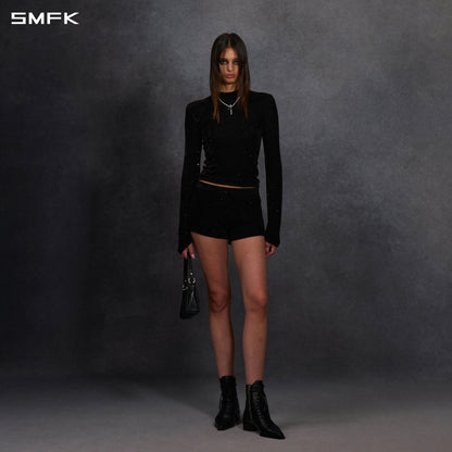 SMFK Myth Siren Galaxy Stylist Slim Knit Pullover Starry Velvet Galaxy Black