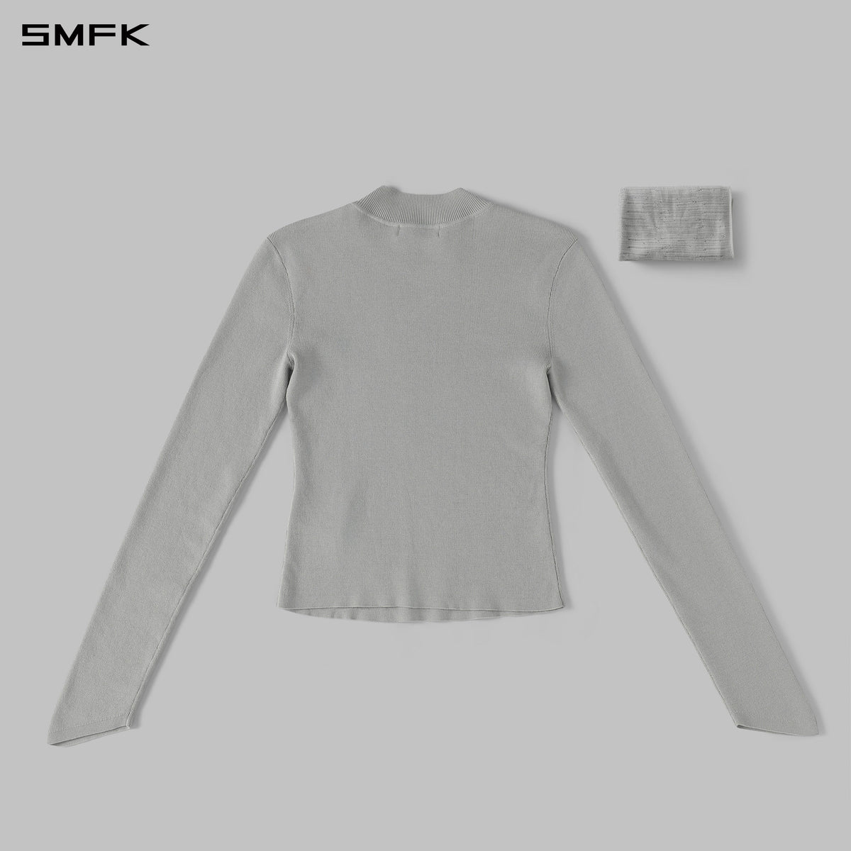 SMFK Myth Siren Aurora Evening Stylist Slim Knit Shirt Lenzing Tencel+Silk+Cotton Glacier Grey