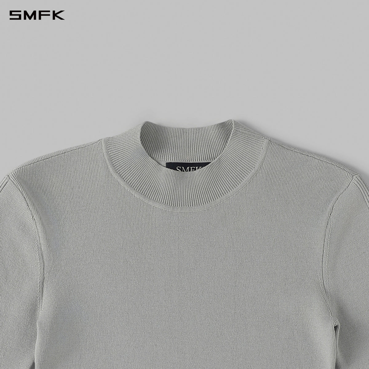 SMFK Myth Siren Aurora Evening Stylist Slim Knit Shirt Lenzing Tencel+Silk+Cotton Glacier Grey