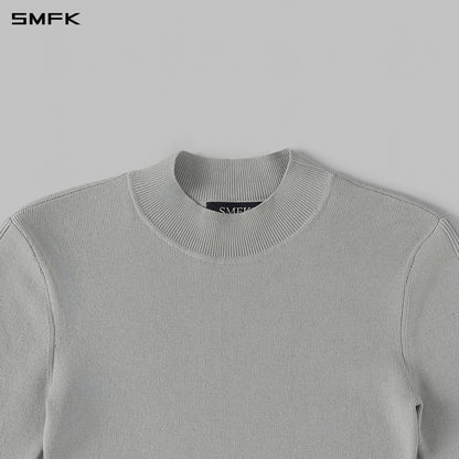 SMFK Myth Siren Aurora Evening Stylist Slim Knit Shirt Lenzing Tencel+Silk+Cotton Glacier Grey