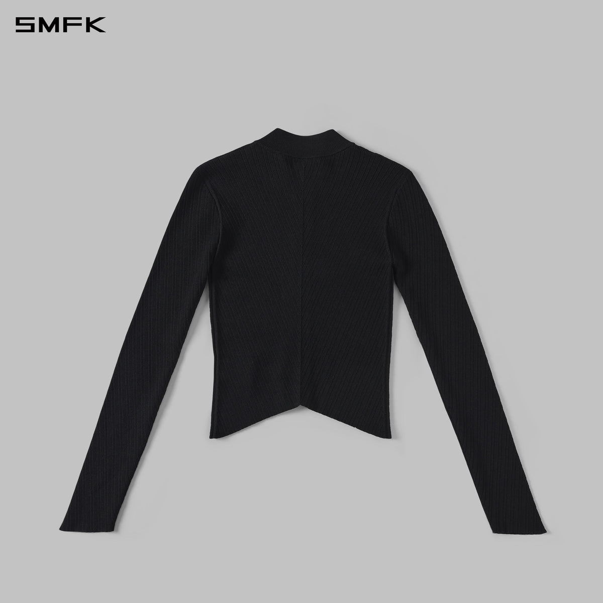 SMFK Myth Aeolus Evening Slim Collar Knit Jacket Tencel+Silk Wild Black