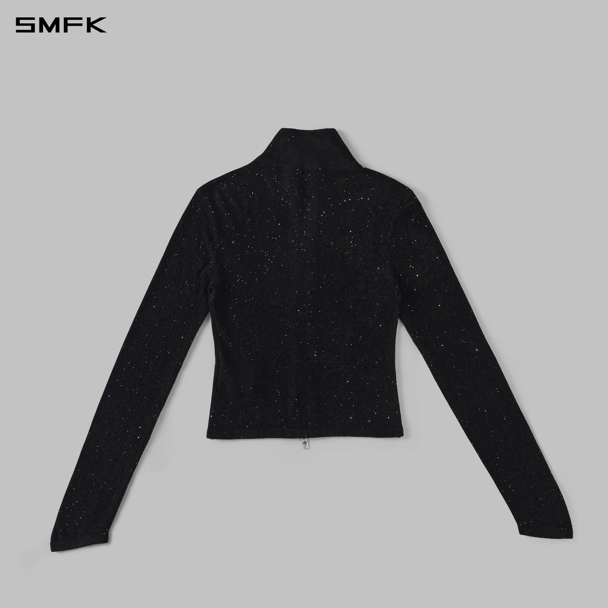 SMFK Myth Aeolus Galaxy Evening Slim Collar Knit Jacket Starry Velvet Galaxy Black