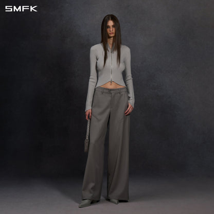 SMFK Myth Aeolus Evening Slim Collar Knit Jacket Tencel+Silk Glacier Grey