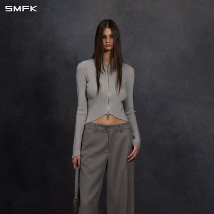 SMFK Myth Aeolus Evening Slim Collar Knit Jacket Tencel+Silk Glacier Grey