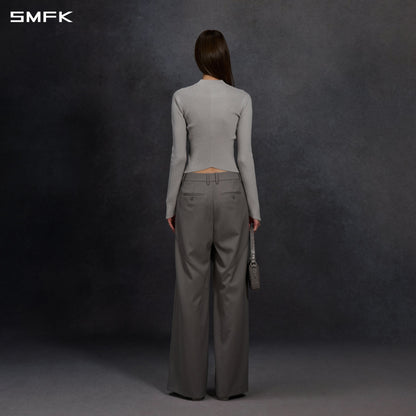 SMFK Myth Aeolus Evening Slim Collar Knit Jacket Tencel+Silk Glacier Grey