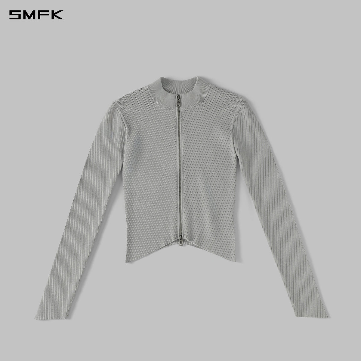 SMFK Myth Aeolus Evening Slim Collar Knit Jacket Tencel+Silk Glacier Grey