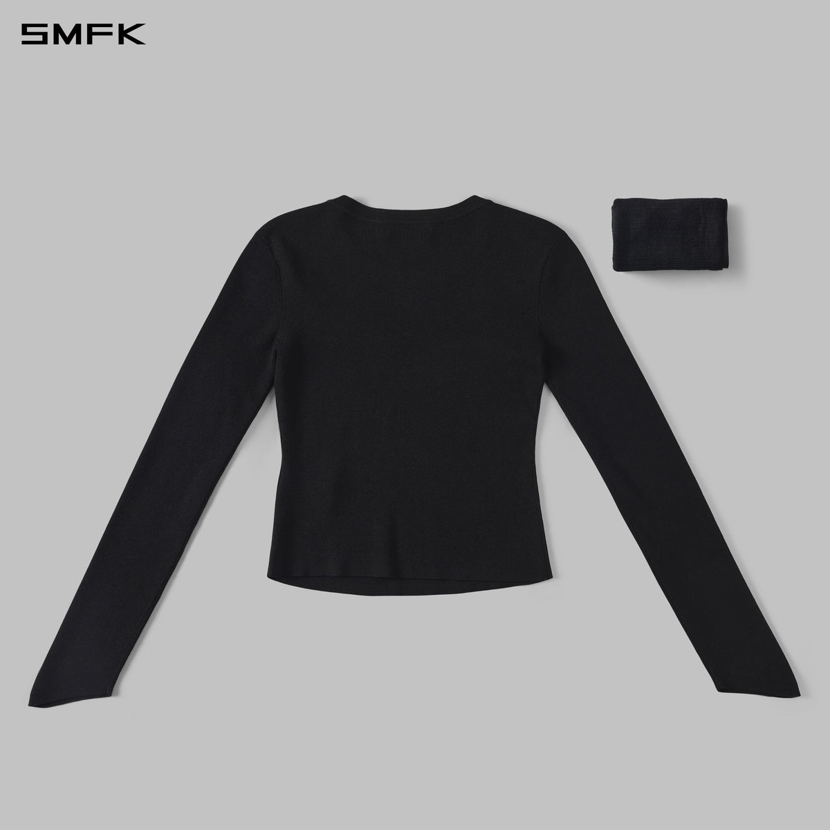 SMFK Myth Siren Aurora Evening Stylist Slim Knit Shirt Lenzing Tencel+Silk+Cotton Wild Black