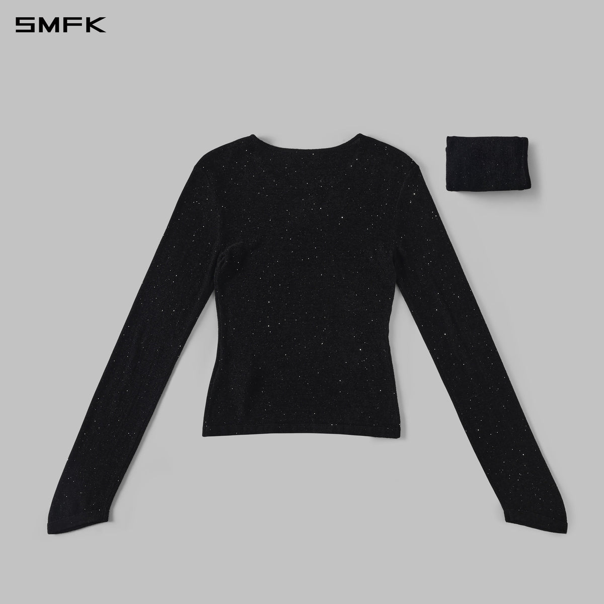 SMFK Myth Siren Galaxy Stylist Slim Knit Pullover Starry Velvet Galaxy Black