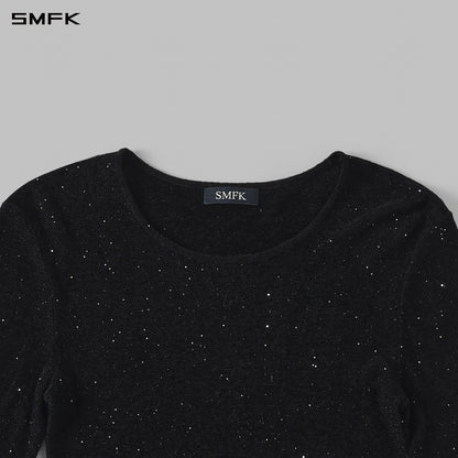 SMFK Myth Siren Galaxy Stylist Slim Knit Pullover Starry Velvet Galaxy Black