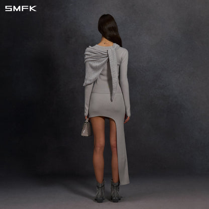 SMFK Myth Siren Aurora Evening Stylist Slim Knit Shirt Lenzing Tencel+Silk+Cotton Glacier Grey