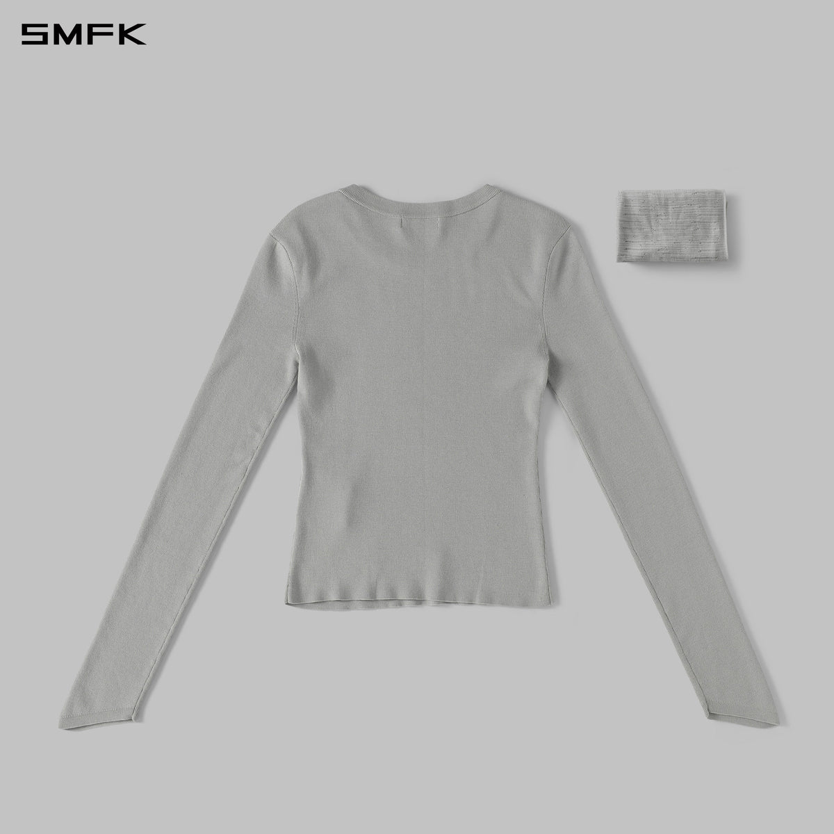 SMFK Myth Siren Aurora Evening Stylist Slim Knit Shirt Lenzing Tencel+Silk+Cotton Glacier Grey