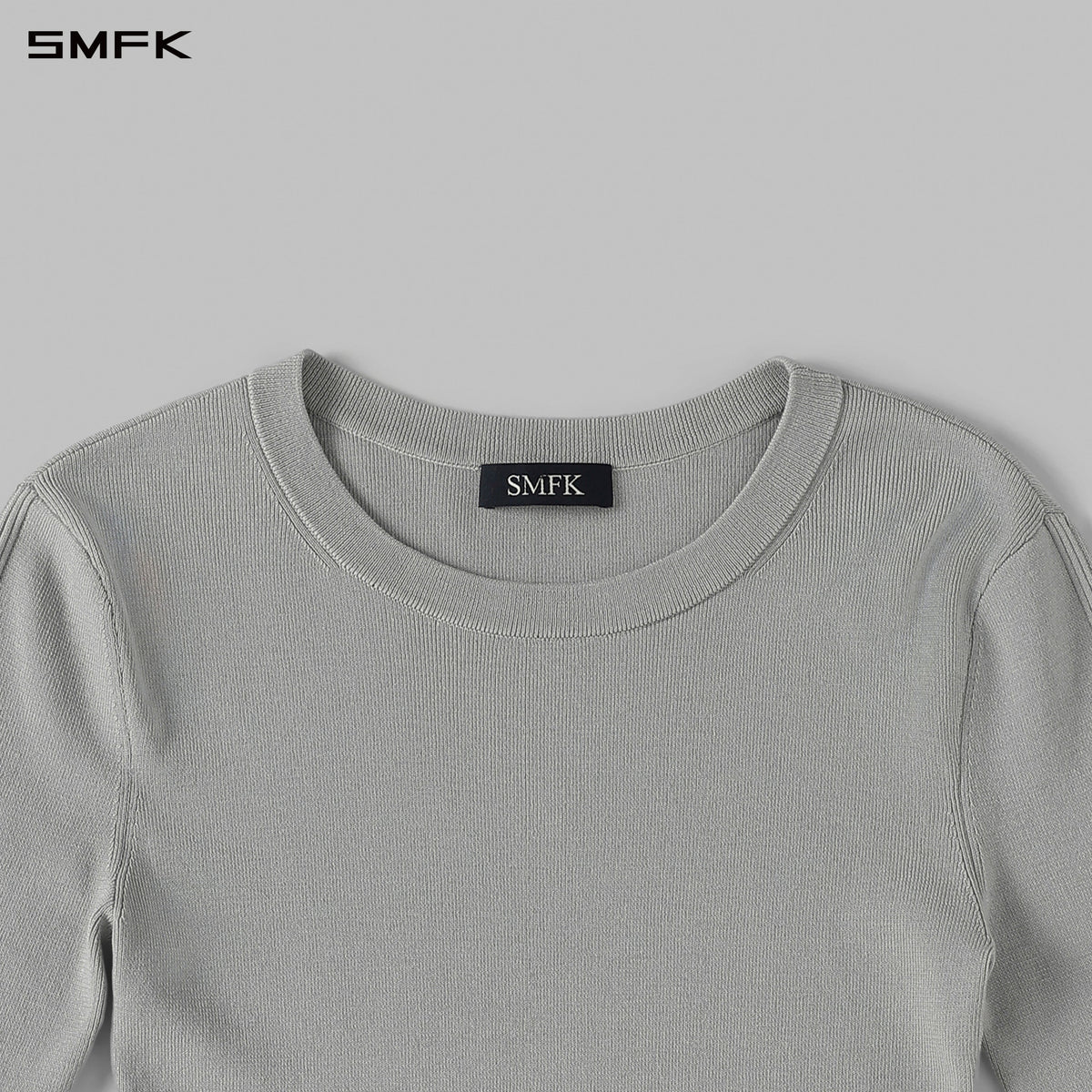 SMFK Myth Siren Aurora Evening Stylist Slim Knit Shirt Lenzing Tencel+Silk+Cotton Glacier Grey