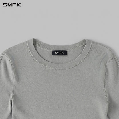 SMFK Myth Siren Aurora Evening Stylist Slim Knit Shirt Lenzing Tencel+Silk+Cotton Glacier Grey