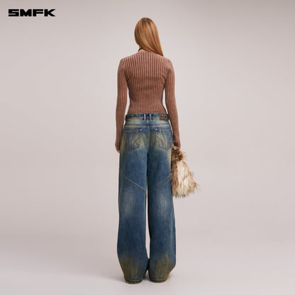SMFK Vintage-Savage Knit Cardigan/Stone Wash Vanish Brown