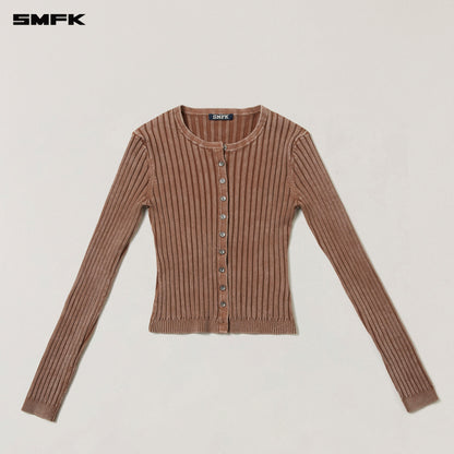 SMFK Vintage-Savage Knit Cardigan/Stone Wash Vanish Brown