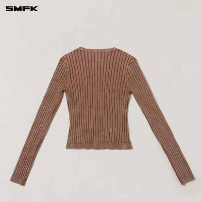 SMFK Vintage-Savage Knit Cardigan/Stone Wash Vanish Brown