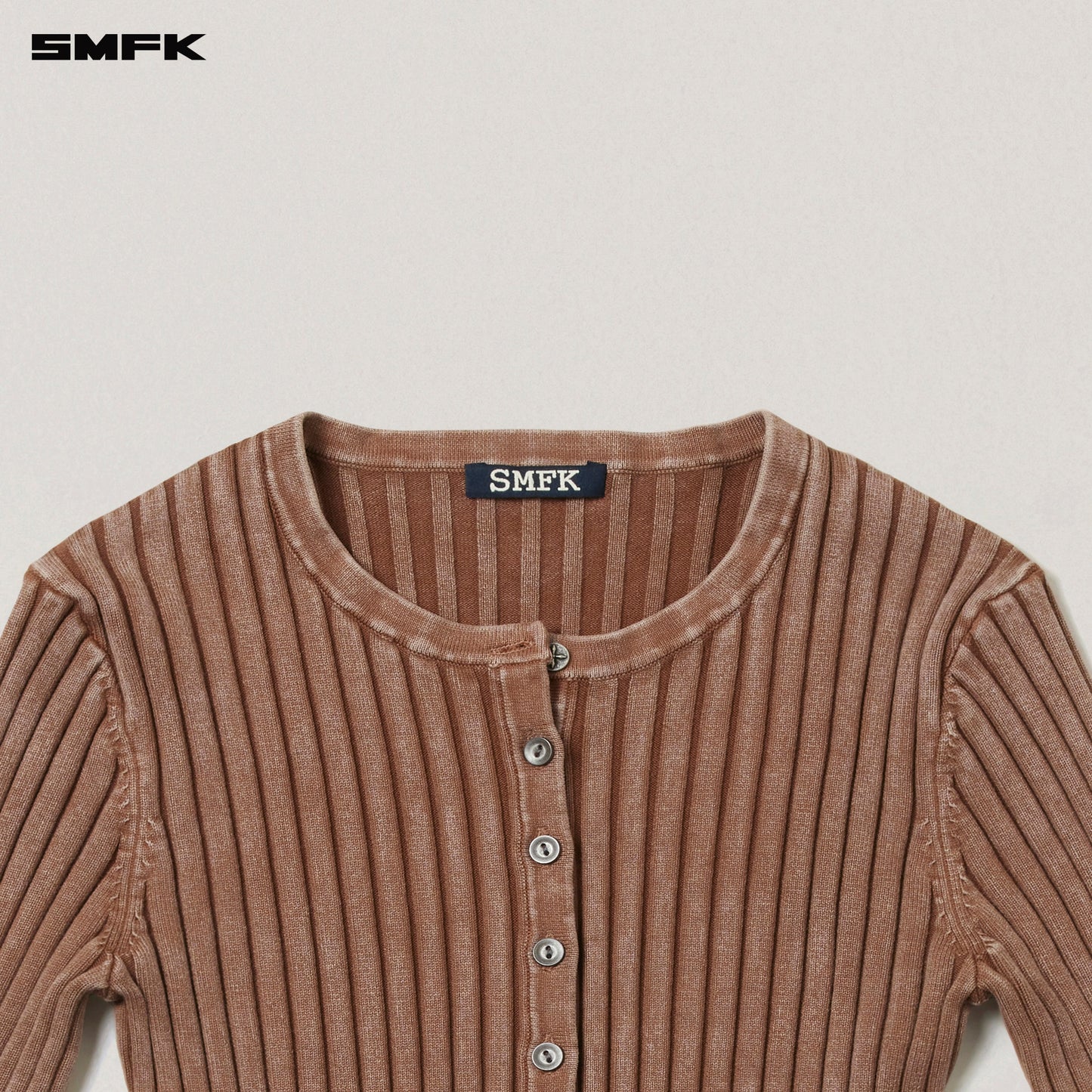 SMFK Vintage-Savage Knit Cardigan/Stone Wash Vanish Brown