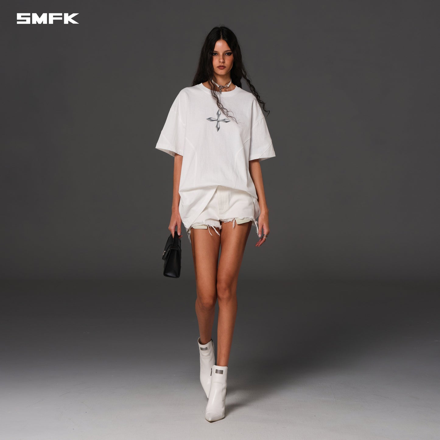 SMFK Future Reflection Loose Tee Cotton Cloud White