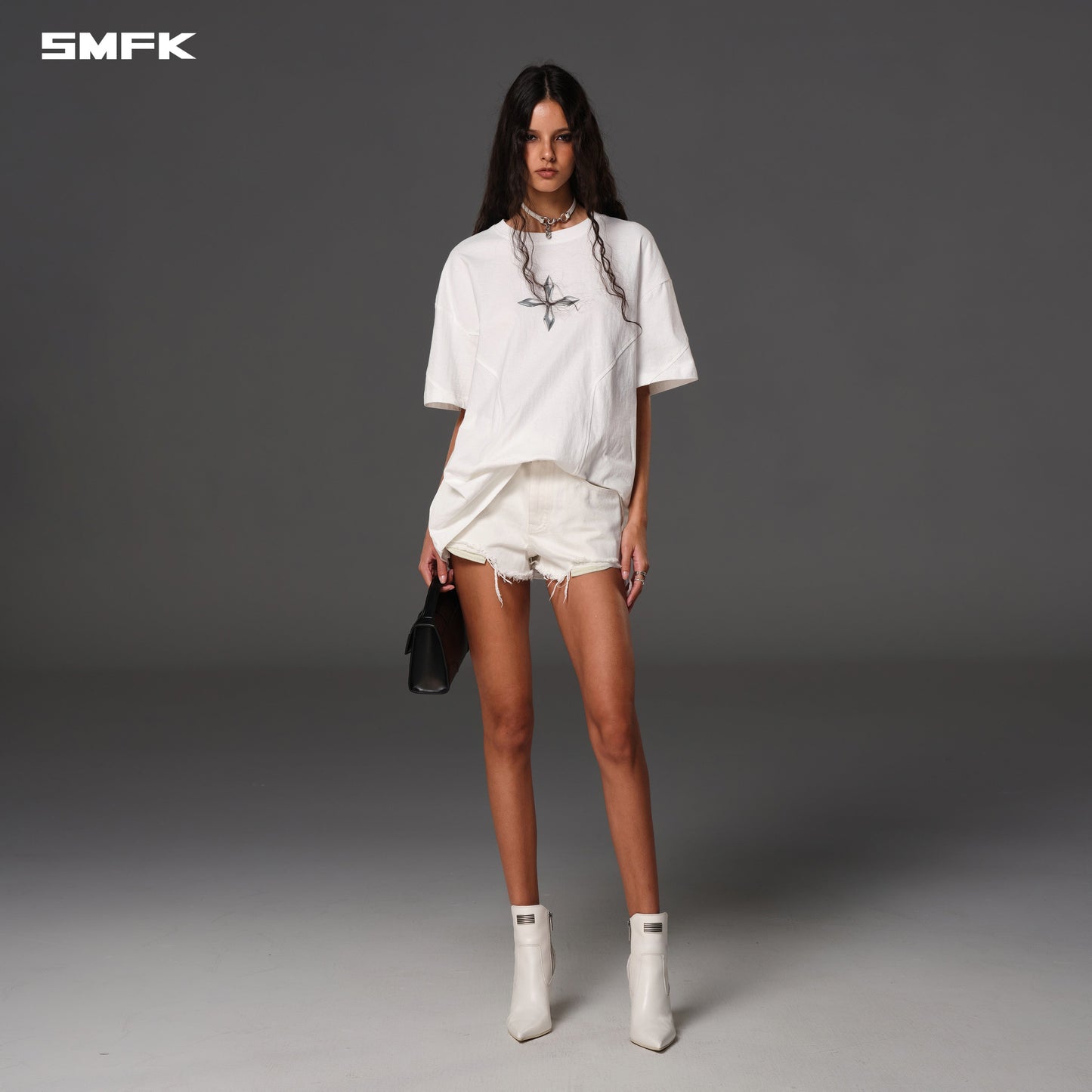 SMFK Future Reflection Loose Tee Cotton Cloud White