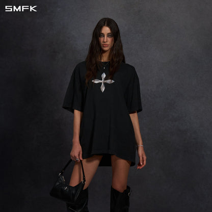 SMFK Vintage Guernica Compass Loose Tee/U Wild Black