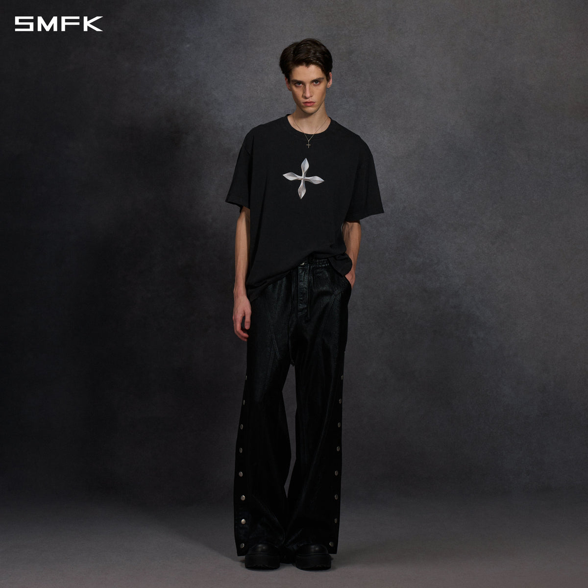 SMFK Vintage Guernica Compass Loose Tee/U Wild Black