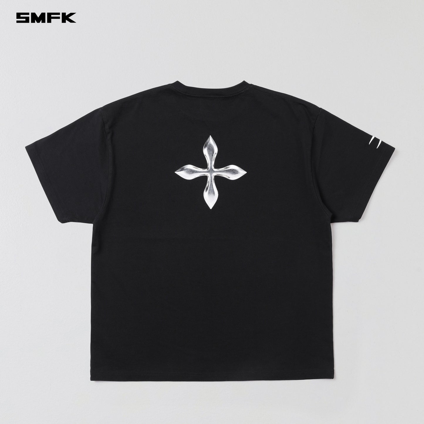 SMFK Vintage Loose Double-Side Tee Combed Cotton Wild Black