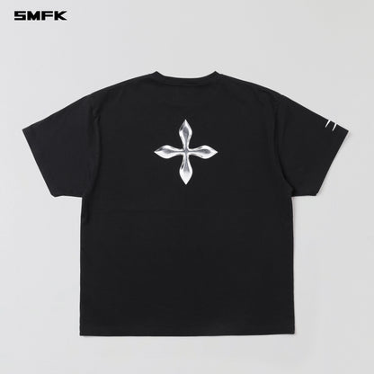 SMFK Vintage Loose Double-Side Tee Combed Cotton Wild Black