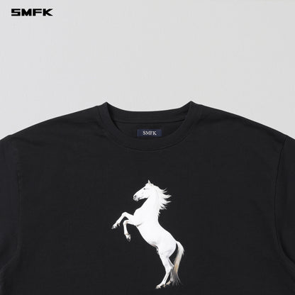 SMFK Vintage Loose Double-Side Tee Combed Cotton Wild Black