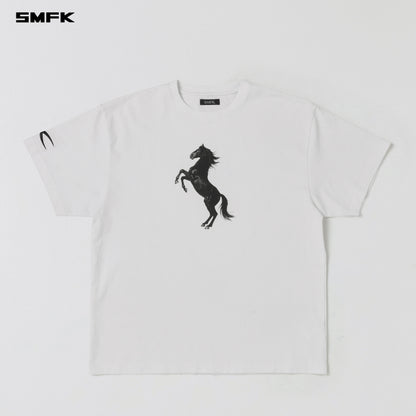 SMFK Vintage Loose Double-Side Tee Combed Cotton Cloud White