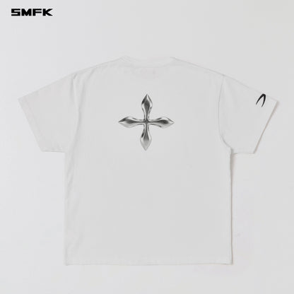SMFK Vintage Loose Double-Side Tee Combed Cotton Cloud White