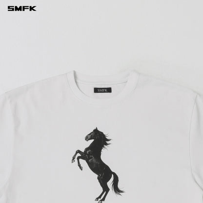 SMFK Vintage Loose Double-Side Tee Combed Cotton Cloud White