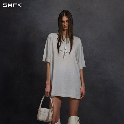 SMFK Vintage Guernica Compass Loose Tee/U White Grey