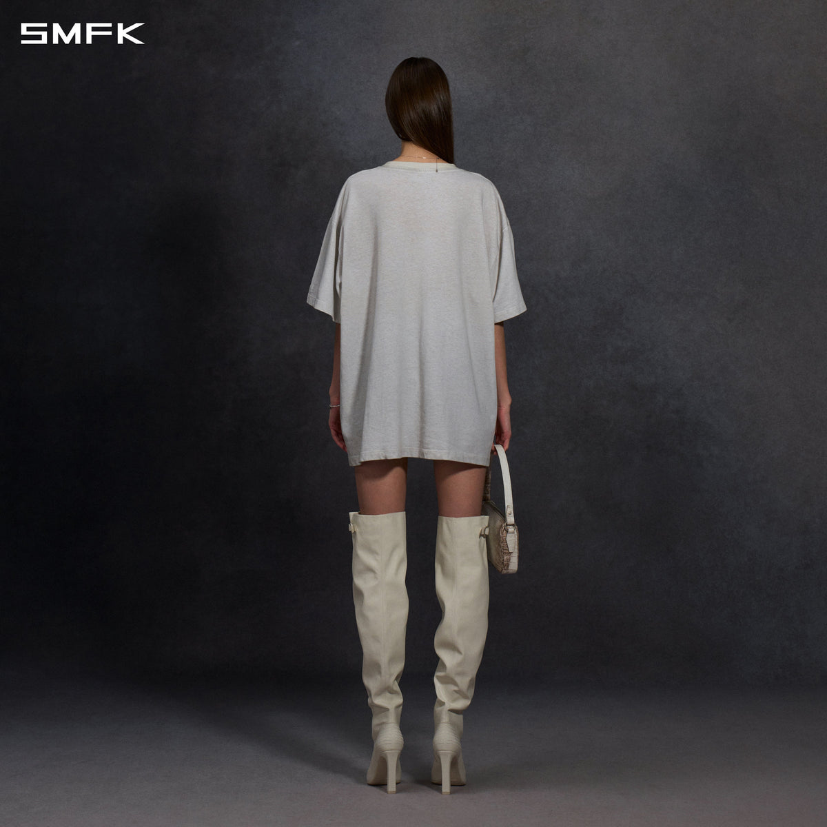 SMFK Vintage Guernica Compass Loose Tee/U White Grey