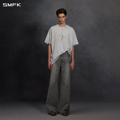 SMFK Vintage Guernica Compass Loose Tee/U White Grey