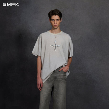 SMFK Vintage Guernica Compass Loose Tee/U White Grey