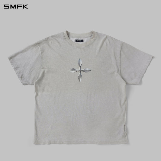 SMFK Vintage Guernica Compass Loose Tee/U White Grey