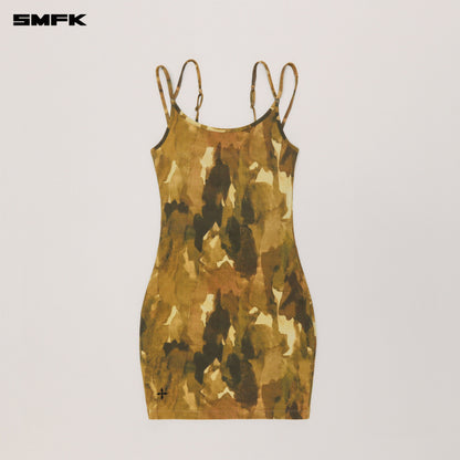 SMFK Vintage Hurricane Fade Short Dress Chinese Ink Camouflage