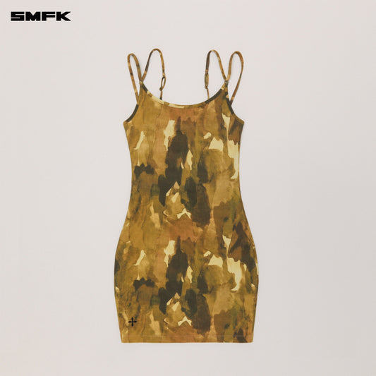 SMFK Vintage Hurricane Fade Short Dress Chinese Ink Camouflage