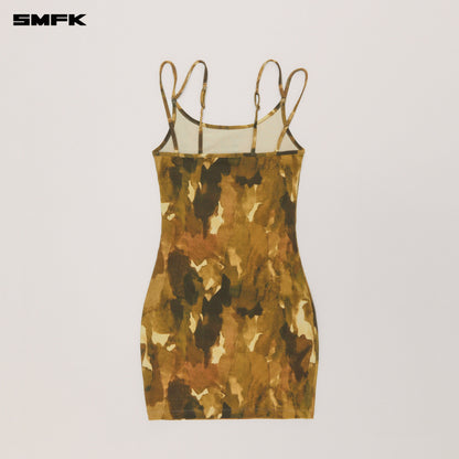 SMFK Vintage Hurricane Fade Short Dress Chinese Ink Camouflage