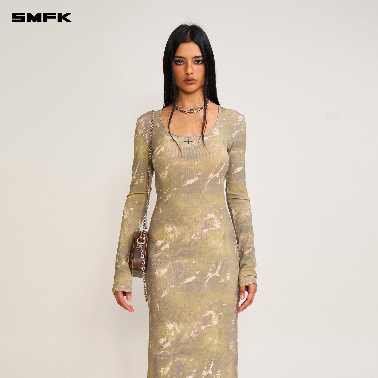 SMFK Vintage Hurricane Silk Fade Body Dress Hurricane Camouflage