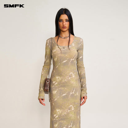 SMFK Vintage Hurricane Silk Fade Body Dress Hurricane Camouflage